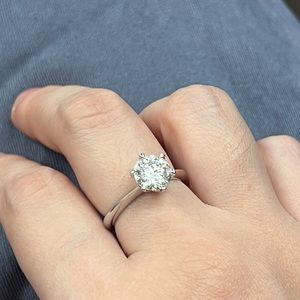 New 2 Ct Moissanite DiamondL Engagement Ring Wedding Gold Plated S925 Stamped